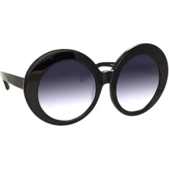 Linda Farrow - 468 C14 Round Sunglasses - Black - Linda Farrow Eyewear - Avvenice