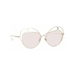 Linda Farrow - 853 C5 Round Sunglasses - Light Gold - Linda Farrow Eyewear - Avvenice
