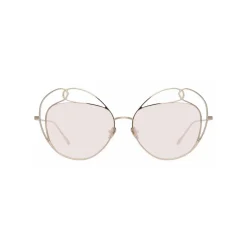 Linda Farrow - 853 C5 Round Sunglasses - Light Gold - Linda Farrow Eyewear - Avvenice