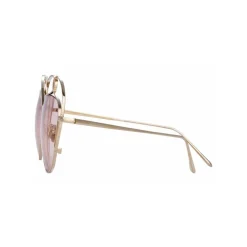 Linda Farrow - 853 C5 Round Sunglasses - Light Gold - Linda Farrow Eyewear - Avvenice