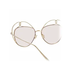 Linda Farrow - 853 C5 Round Sunglasses - Light Gold - Linda Farrow Eyewear - Avvenice