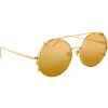 Linda Farrow - 647 C1 Round Sunglasses - Yellow Gold - Linda Farrow Eyewear - Avvenice
