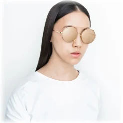 Linda Farrow - 647 C1 Round Sunglasses - Yellow Gold - Linda Farrow Eyewear - Avvenice