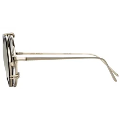 Linda Farrow - 741 C4 Round Sunglasses - Black & Titanium - Linda Farrow Eyewear - Avvenice