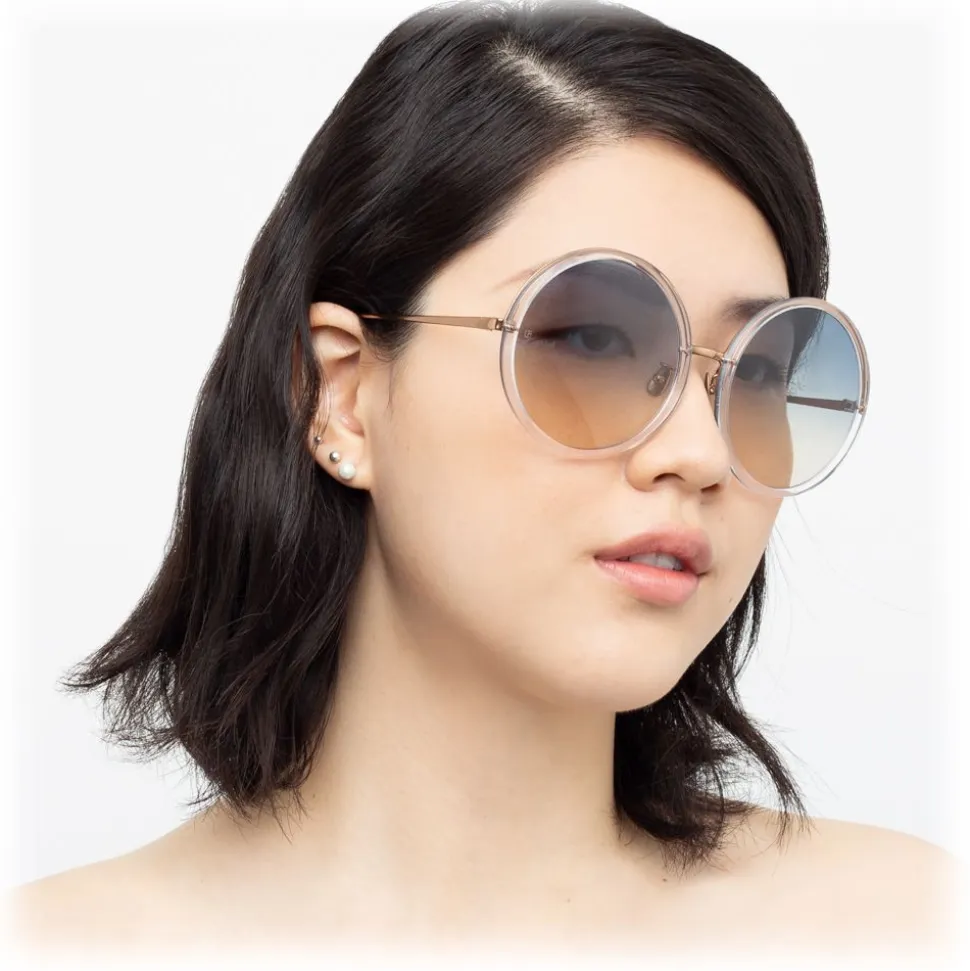 Linda Farrow - 457 C32 Round Sunglasses - Clear - Linda Farrow Eyewear - Avvenice