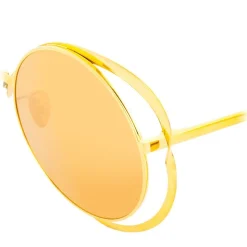 Linda Farrow - 659 C1 Round Sunglasses - Yellow Gold - Linda Farrow Eyewear - Avvenice
