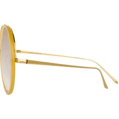 Linda Farrow - 457 C33 Round Sunglasses - Yellow Gold - Linda Farrow Eyewear - Avvenice