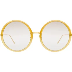 Linda Farrow - 457 C33 Round Sunglasses - Yellow Gold - Linda Farrow Eyewear - Avvenice