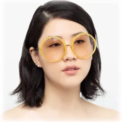 Linda Farrow - 457 C33 Round Sunglasses - Yellow Gold - Linda Farrow Eyewear - Avvenice