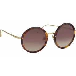 Linda Farrow - 239 C12 Round Sunglasses - Tortoiseshell - Linda Farrow Eyewear - Avvenice