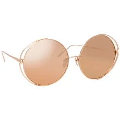Linda Farrow - 816 C3 Round Sunglasses - Rose Gold - Linda Farrow Eyewear - Avvenice