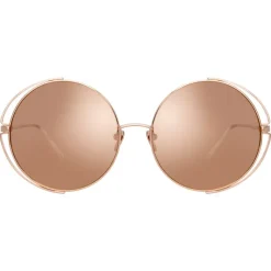 Linda Farrow - 816 C3 Round Sunglasses - Rose Gold - Linda Farrow Eyewear - Avvenice