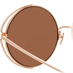 Linda Farrow - 816 C3 Round Sunglasses - Rose Gold - Linda Farrow Eyewear - Avvenice