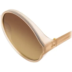 Linda Farrow - 657 C8 Round Sunglasses - Milky Tobacco - Linda Farrow Eyewear - Avvenice