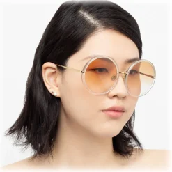 Linda Farrow - 457 C31 Round Sunglasses - Clear Gold - Linda Farrow Eyewear - Avvenice