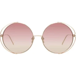 Linda Farrow - 816 C8 Round Sunglasses - Light Gold - Linda Farrow Eyewear - Avvenice