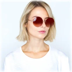 Linda Farrow - 565 C7 Round Sunglasses - Rose Gold - Linda Farrow Eyewear - Avvenice
