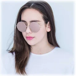 Linda Farrow - 343 C6 Round Sunglasses - Rose Gold - Linda Farrow Eyewear - Avvenice