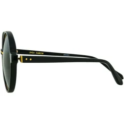Linda Farrow - 650 C1 Round Sunglasses - Black - Linda Farrow Eyewear - Avvenice