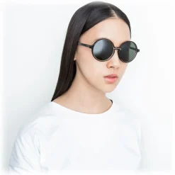 Linda Farrow - 650 C1 Round Sunglasses - Black - Linda Farrow Eyewear - Avvenice