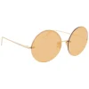 Linda Farrow - 565 C1 Round Sunglasses - Gold - Linda Farrow Eyewear - Avvenice