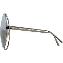 Linda Farrow - 660 C2 Round Sunglasses - White Gold - Linda Farrow Eyewear - Avvenice