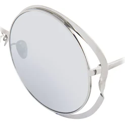 Linda Farrow - 660 C2 Round Sunglasses - White Gold - Linda Farrow Eyewear - Avvenice