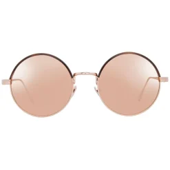 Linda Farrow - 583 C7 Round Sunglasses - Rose Gold - Linda Farrow Eyewear - Avvenice