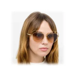Linda Farrow - 853 C4 Round Sunglasses - Yellow Gold - Linda Farrow Eyewear - Avvenice