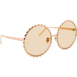 Linda Farrow - 662 C5 Round Sunglasses - Rose Gold - Linda Farrow Eyewear - Avvenice