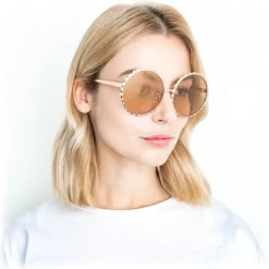 Linda Farrow - 662 C5 Round Sunglasses - Rose Gold - Linda Farrow Eyewear - Avvenice