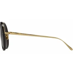 Linda Farrow - 239 C11 Round Sunglasses - Black - Linda Farrow Eyewear - Avvenice