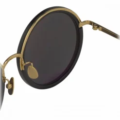 Linda Farrow - 239 C11 Round Sunglasses - Black - Linda Farrow Eyewear - Avvenice