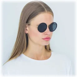 Linda Farrow - 239 C11 Round Sunglasses - Black - Linda Farrow Eyewear - Avvenice