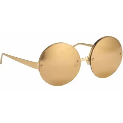 Linda Farrow - 313 C1 Round Sunglasses - Yellow Gold - Linda Farrow Eyewear - Avvenice