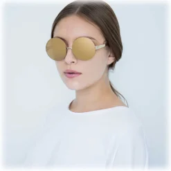 Linda Farrow - 313 C1 Round Sunglasses - Yellow Gold - Linda Farrow Eyewear - Avvenice
