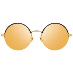 Linda Farrow - 583 C5 Round Sunglasses - Gold - Linda Farrow Eyewear - Avvenice
