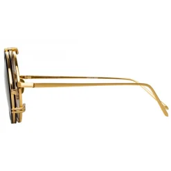 Linda Farrow - 741 C1 Round Sunglasses - Black & Gold - Linda Farrow Eyewear - Avvenice