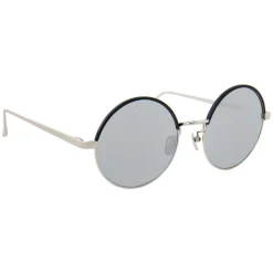 Linda Farrow - 583 C6 Round Sunglasses - White Gold - Linda Farrow Eyewear - Avvenice
