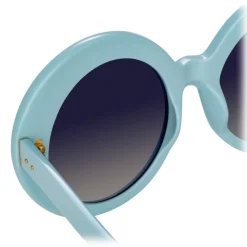 Linda Farrow - 468 C17 Round Sunglasses - Porcelain Blue - Linda Farrow Eyewear - Avvenice