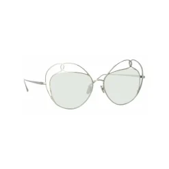 Linda Farrow - 853 C6 Round Sunglasses - White Gold - Linda Farrow Eyewear - Avvenice