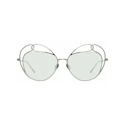 Linda Farrow - 853 C6 Round Sunglasses - White Gold - Linda Farrow Eyewear - Avvenice