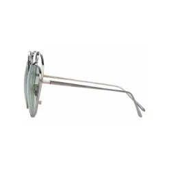 Linda Farrow - 853 C6 Round Sunglasses - White Gold - Linda Farrow Eyewear - Avvenice