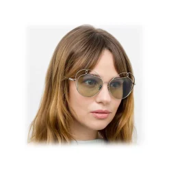 Linda Farrow - 853 C6 Round Sunglasses - White Gold - Linda Farrow Eyewear - Avvenice