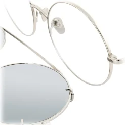 Linda Farrow - 647 C2 Round Sunglasses - White Gold - Linda Farrow Eyewear - Avvenice