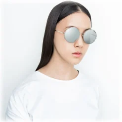 Linda Farrow - 647 C2 Round Sunglasses - White Gold - Linda Farrow Eyewear - Avvenice