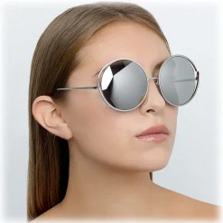 Linda Farrow - 680 C2 Round Sunglasses - White Gold - Linda Farrow Eyewear - Avvenice