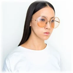Linda Farrow - 457 C18 Round Sunglasses - Milky Peach - Linda Farrow Eyewear - Avvenice