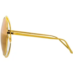 Linda Farrow - 660 C1 Round Sunglasses - Yellow Gold - Linda Farrow Eyewear - Avvenice