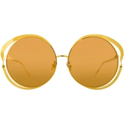Linda Farrow - 660 C1 Round Sunglasses - Yellow Gold - Linda Farrow Eyewear - Avvenice